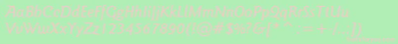 GoudySansMediumItalicBt Font – Pink Fonts on Green Background