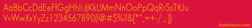 Futuris80n Font – Orange Fonts on Red Background