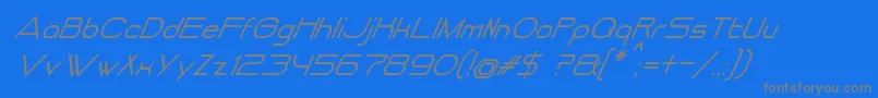 DancingJuiceNormalItalic-Schriftart – Graue Schriften auf blauem Hintergrund
