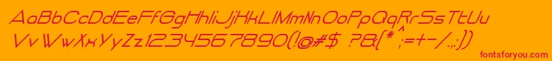 DancingJuiceNormalItalic Font – Red Fonts on Orange Background
