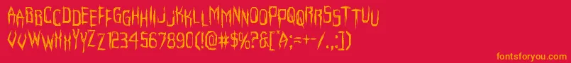 Horroroidstag Font – Orange Fonts on Red Background