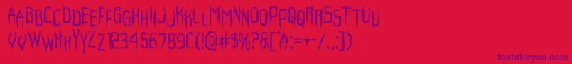 Police Horroroidstag – polices violettes sur fond rouge