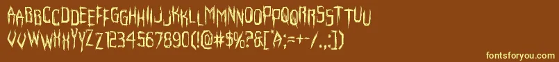 Horroroidstag Font – Yellow Fonts on Brown Background