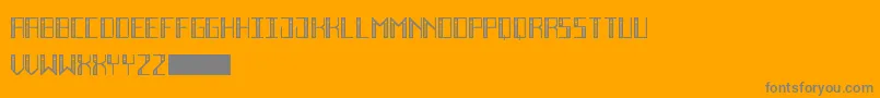 DecoFutureInline-Schriftart – Graue Schriften auf orangefarbenem Hintergrund