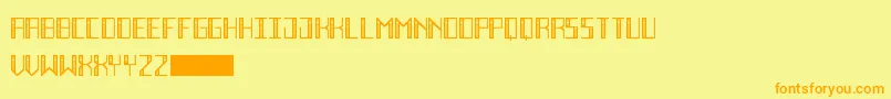 DecoFutureInline Font – Orange Fonts on Yellow Background
