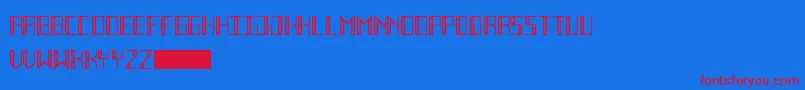Czcionka DecoFutureInline – czerwone czcionki na niebieskim tle