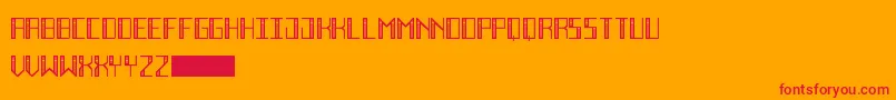 DecoFutureInline Font – Red Fonts on Orange Background
