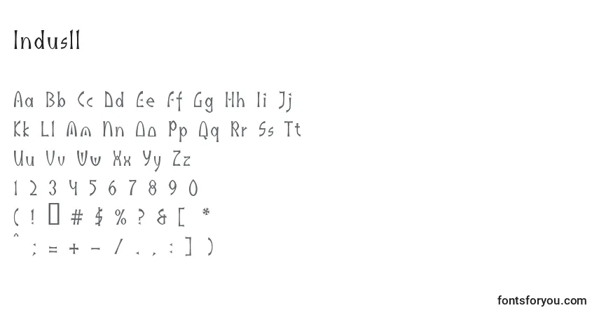 Czcionka Indusll – alfabet, cyfry, specjalne znaki