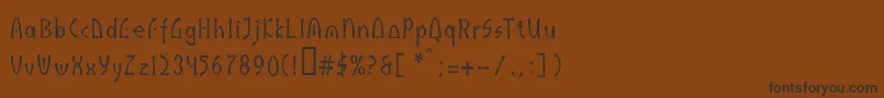 フォントIndusll – 黒い文字が茶色の背景にあります