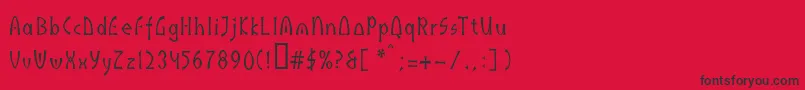 フォントIndusll – 赤い背景に黒い文字