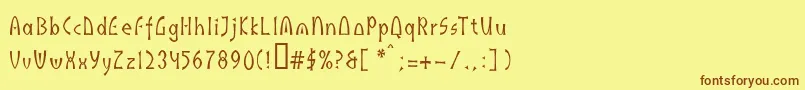 Шрифт Indusll – коричневые шрифты на жёлтом фоне