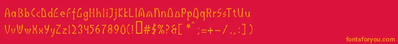 Indusll Font – Orange Fonts on Red Background