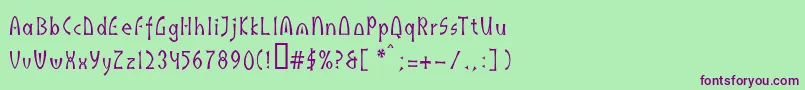 Indusll Font – Purple Fonts on Green Background