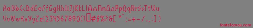フォントIndusll – 赤い文字の灰色の背景