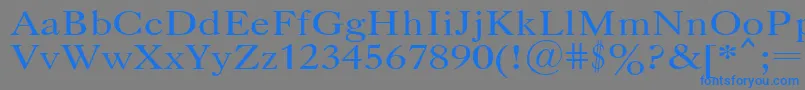 フォントCaslopla – 灰色の背景に青い文字