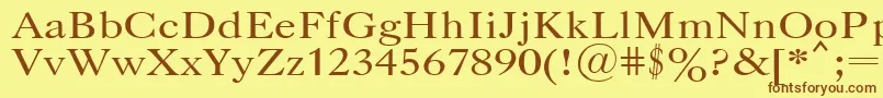 Caslopla Font – Brown Fonts on Yellow Background