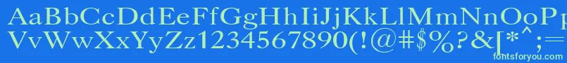 Caslopla Font – Green Fonts on Blue Background