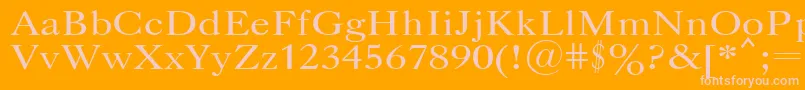 Caslopla-Schriftart – Rosa Schriften auf orangefarbenem Hintergrund