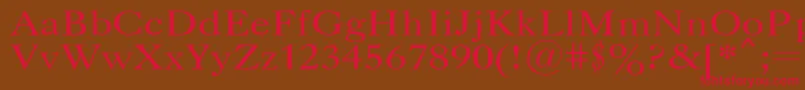 Caslopla-Schriftart – Rote Schriften auf braunem Hintergrund