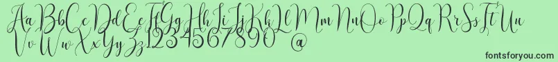 AsyielaDemo-Schriftart – Schwarze Schriften auf grünem Hintergrund