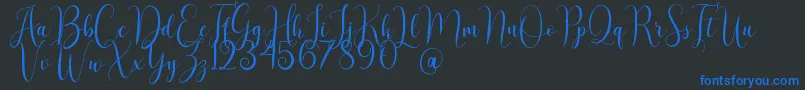 AsyielaDemo Font – Blue Fonts on Black Background
