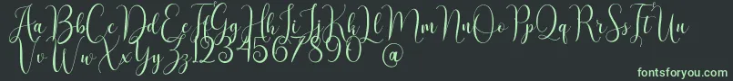 AsyielaDemo Font – Green Fonts on Black Background