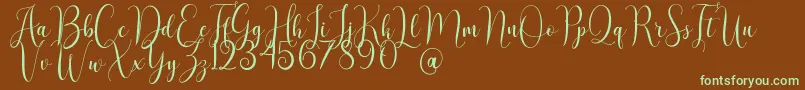 AsyielaDemo Font – Green Fonts on Brown Background