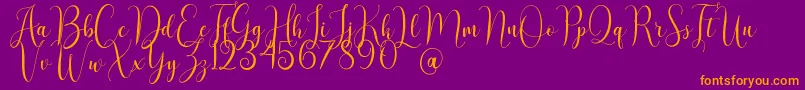 AsyielaDemo Font – Orange Fonts on Purple Background
