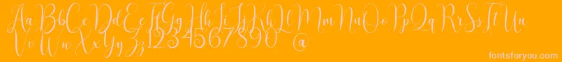 AsyielaDemo Font – Pink Fonts on Orange Background