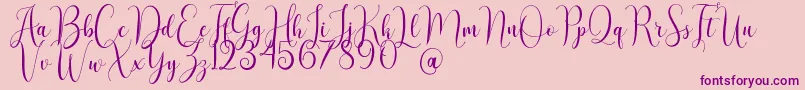 AsyielaDemo Font – Purple Fonts on Pink Background