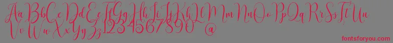 AsyielaDemo Font – Red Fonts on Gray Background