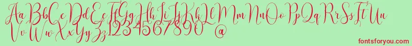 AsyielaDemo Font – Red Fonts on Green Background