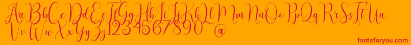 AsyielaDemo Font – Red Fonts on Orange Background