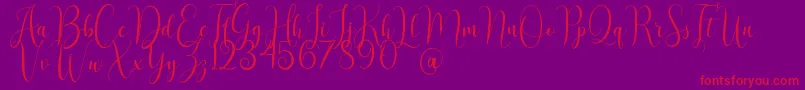 AsyielaDemo Font – Red Fonts on Purple Background