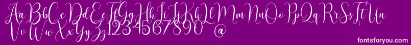 AsyielaDemo-fontti – valkoiset fontit violetilla taustalla