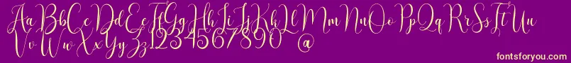AsyielaDemo Font – Yellow Fonts on Purple Background