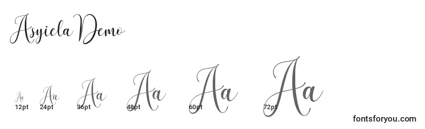 Размеры шрифта AsyielaDemo (93085)