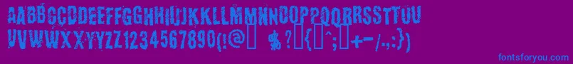 Kopanyicastrasse-fontti – siniset fontit violetilla taustalla