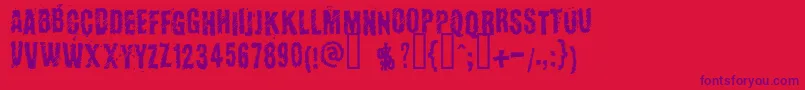 Kopanyicastrasse-Schriftart – Violette Schriften auf rotem Hintergrund