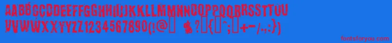 Kopanyicastrasse Font – Red Fonts on Blue Background