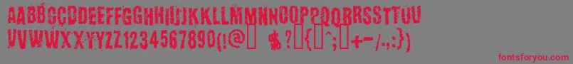 Kopanyicastrasse Font – Red Fonts on Gray Background