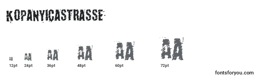 Размеры шрифта Kopanyicastrasse