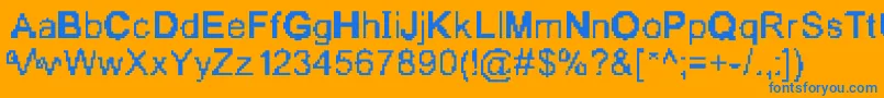 フォントZazgorrila – オレンジの背景に青い文字