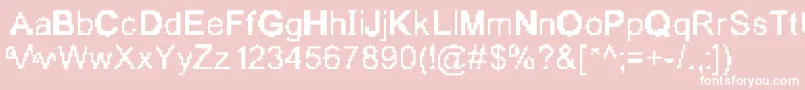 Zazgorrila-fontti – valkoiset fontit vaaleanpunaisella taustalla