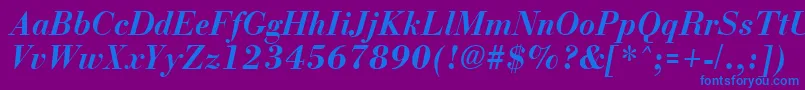 BostonBoldItalic Font – Blue Fonts on Purple Background