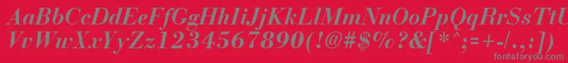 BostonBoldItalic Font – Gray Fonts on Red Background