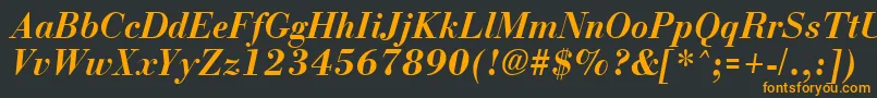 BostonBoldItalic Font – Orange Fonts on Black Background