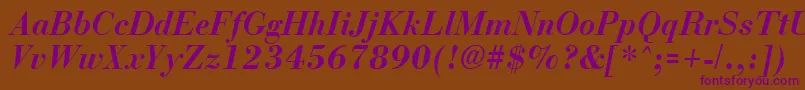 BostonBoldItalic Font – Purple Fonts on Brown Background