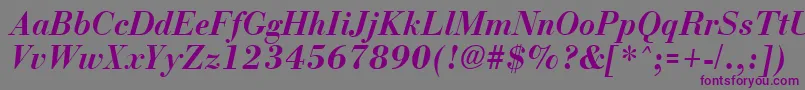 BostonBoldItalic Font – Purple Fonts on Gray Background