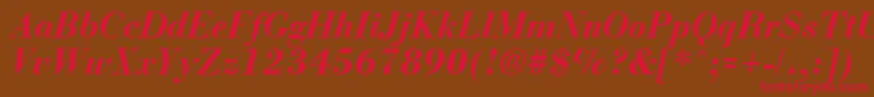 BostonBoldItalic Font – Red Fonts on Brown Background